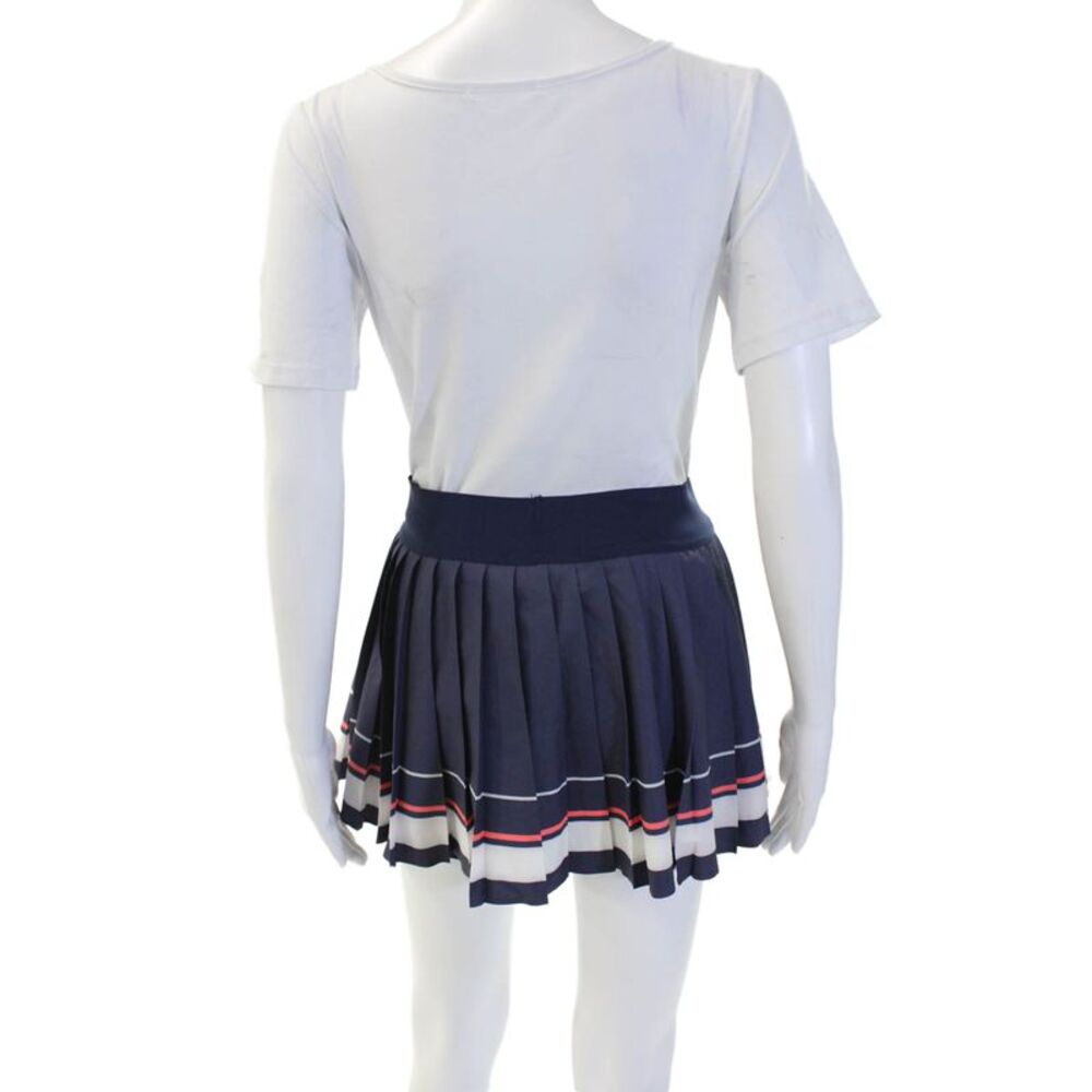 Nike Womens Pleated Mini Skort Dark Blue Striped Polyester Spandex Size XS - Picture 3 of 5